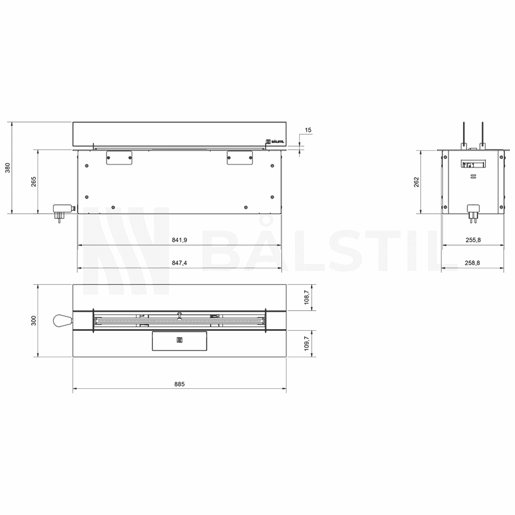 Automatischer Bioethanol-Brenneinsatz mit 700 mm Brennerlänge