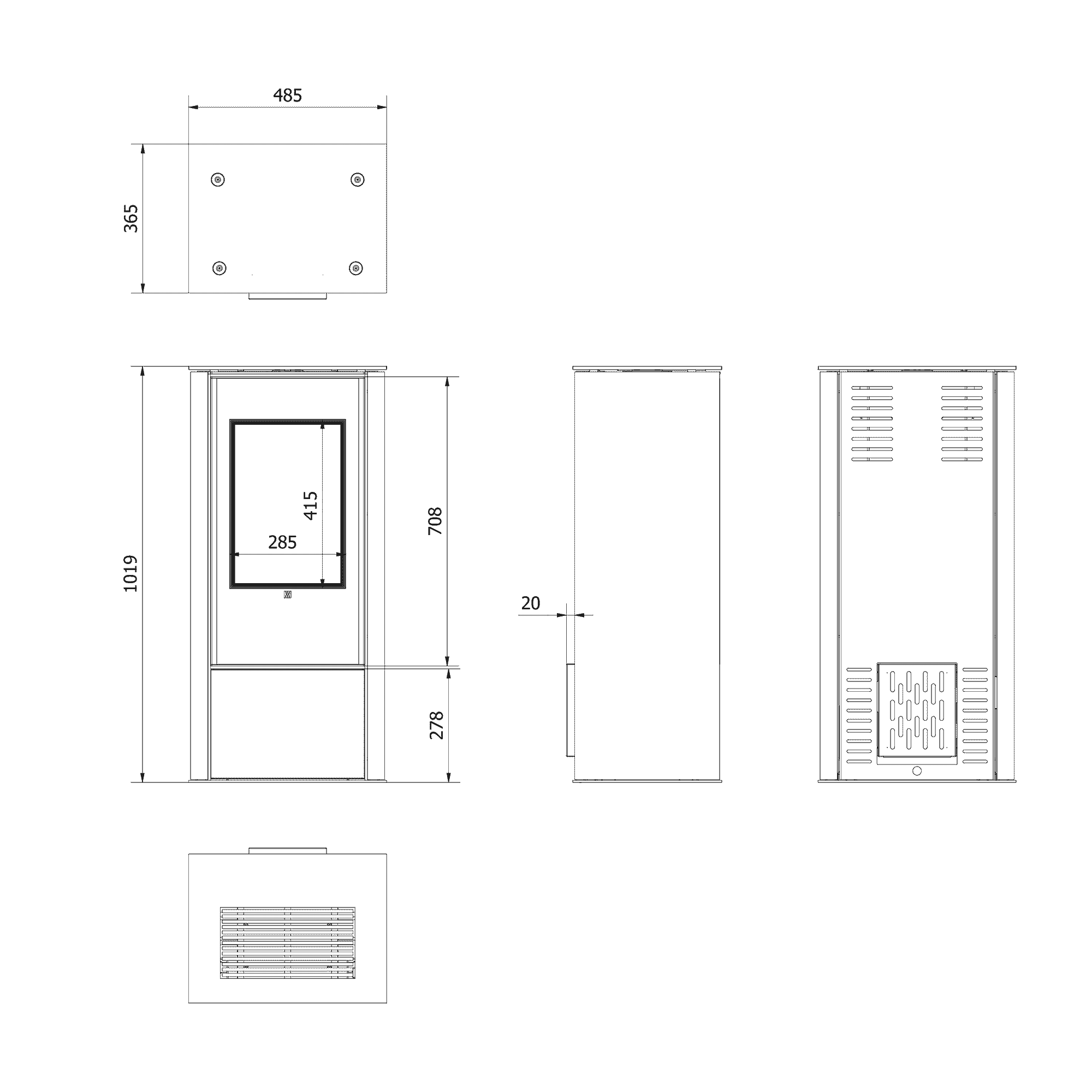 AKNA/E/A - biokominek automatyczny ze spiekiem SETA LIQUORICE