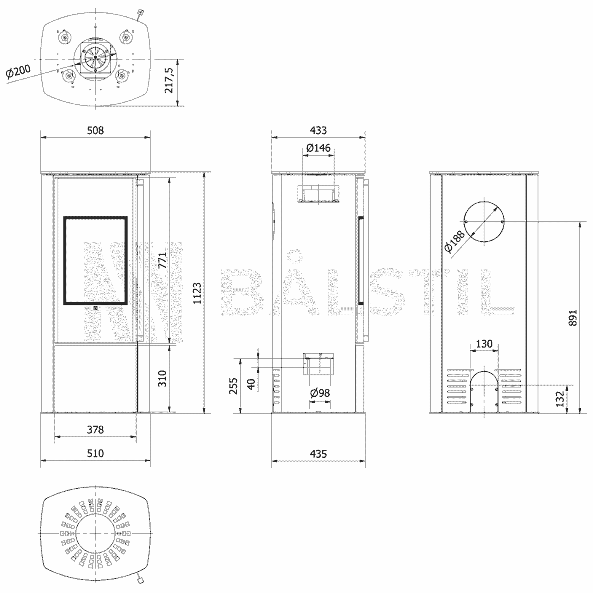 Freistehender Stahl-Kaminofen BRONN