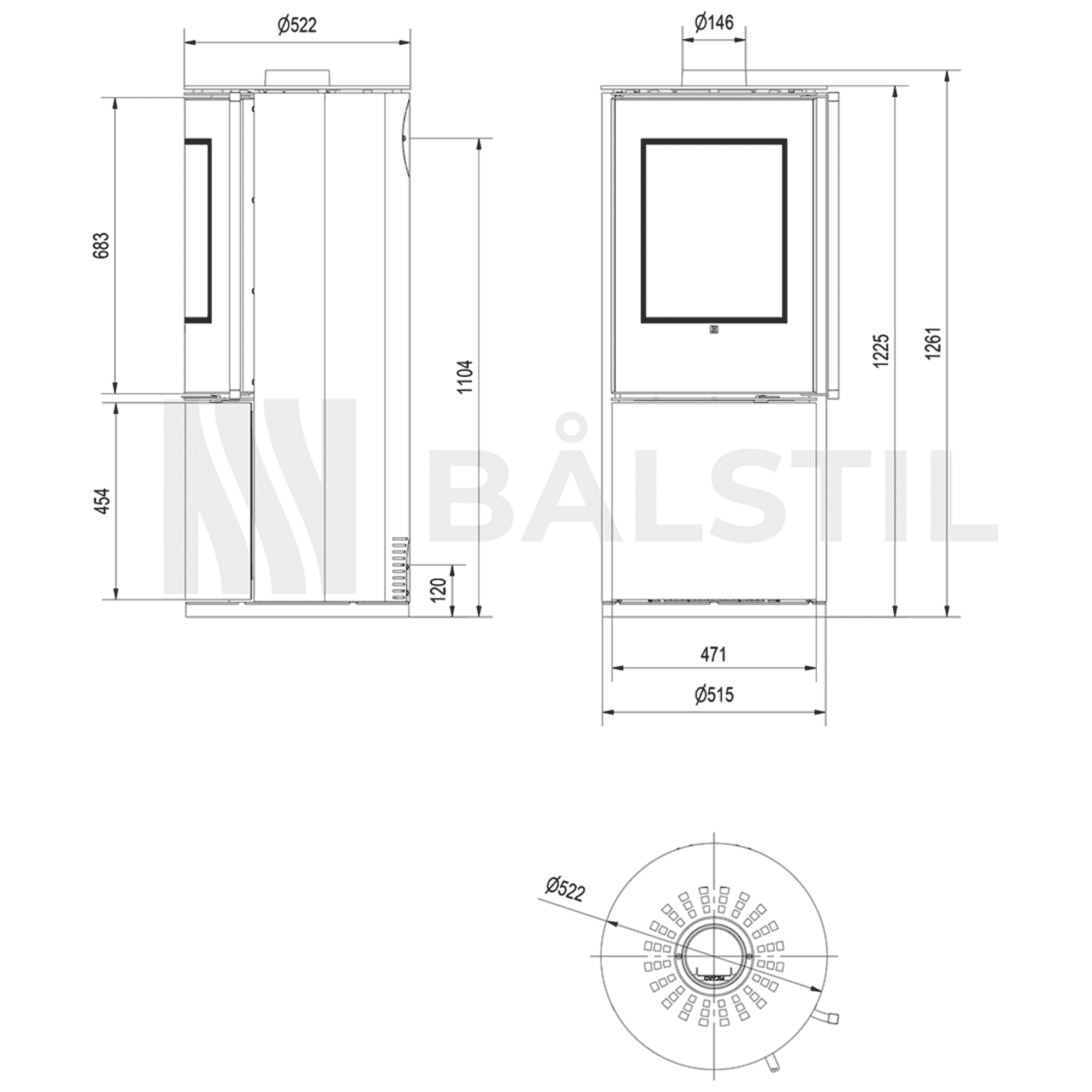 Freistehender Stahl-Kaminofen TARGA