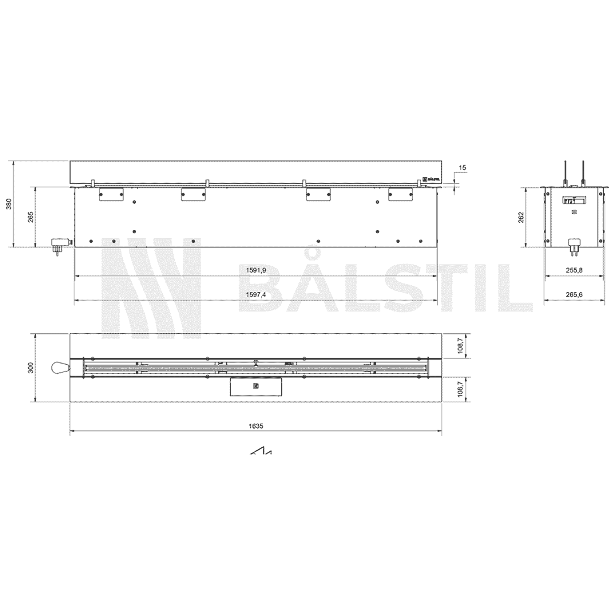 Automatischer Bioethanol-Brenneinsatz mit 1500 mm Brennerlänge