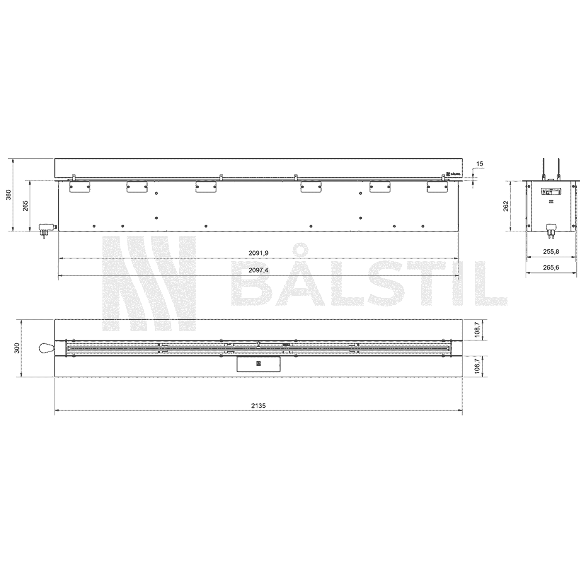 Automatischer Bioethanol-Brennereinsatz mit einer Brennerlänge von 2000 mm