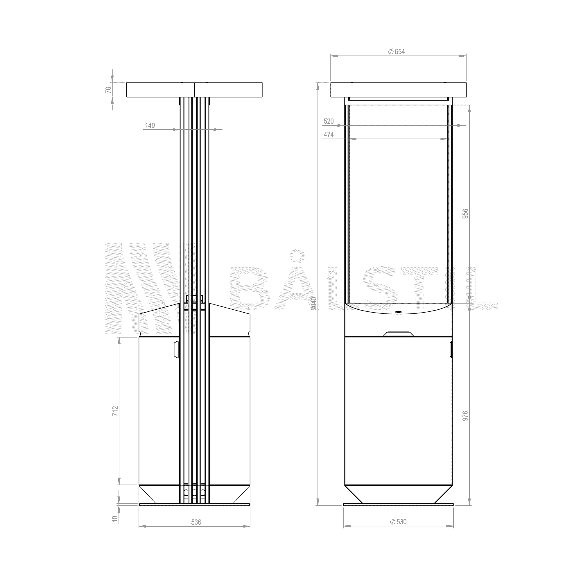 BS TORRE black body, gold-colored accessories (RAL 1036)