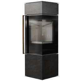 Free-standing stove Modena 135, 7 kW, right, white thermotec