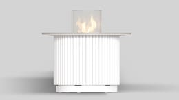 Stolik rurowy 400 kolor bianco w spieku Taj Mahal; z biopojemnikiem