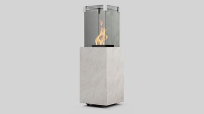 FALO Gas Patio Heater in Taj Mahal Sintered Quartz