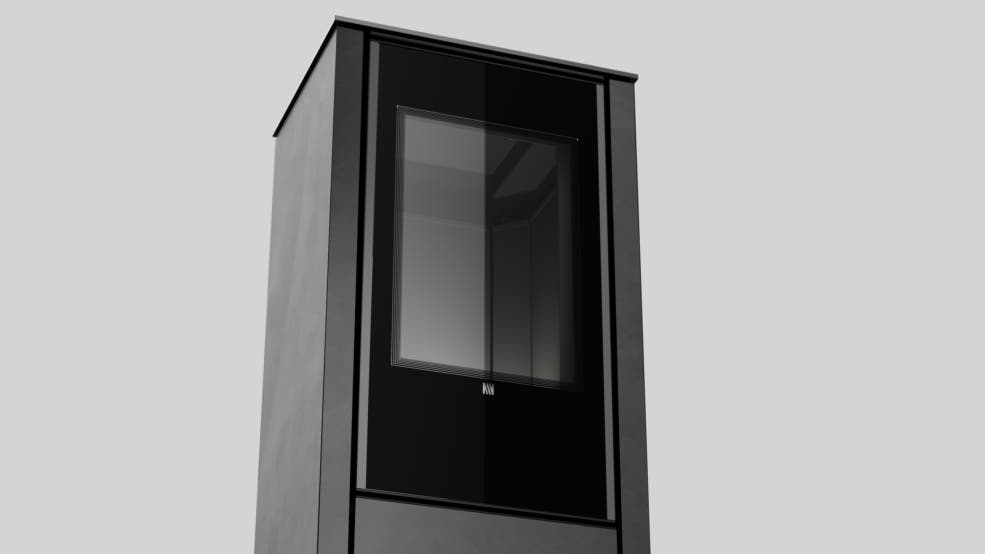 Automatischer Bio-Kamin mit Fokos Grafite Sinterquarz