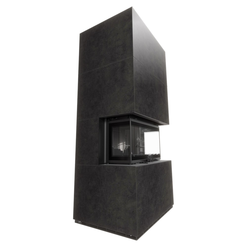 Luftkamin MILANO/680/280 Fokos Grafite schwarz termotec