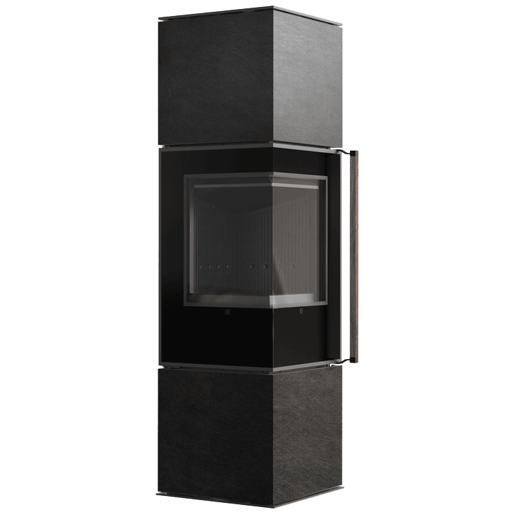 Free-standing stove Modena 155, 7 kW, left, black thermotec