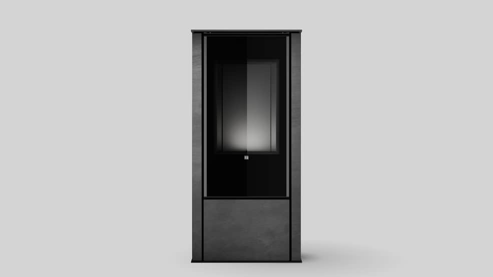 AKNA Automatischer Bio-Kamin mit Seta Liquorice Sinterquarz