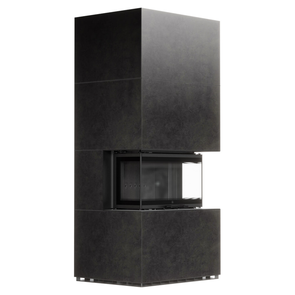 Luftkamin MILANO/680/280 Fokos Grafite schwarz termotec