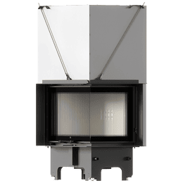 Balstil Milano 700x480 – Rechtsseitiger Eckkamin mit Klapptüren, weiße Verkleidung