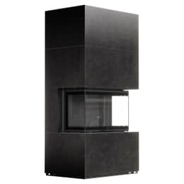 MILANO 800/400 Luftkamin, Schwarzer Thermotec, aus Fokos Grafite Sinterquarz