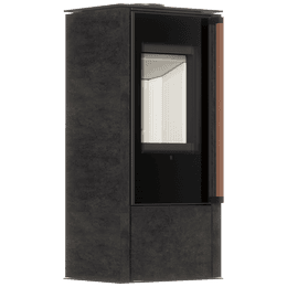 Freestanding steel stove KOZA AKNA in FOKOS GRAFITE sinter