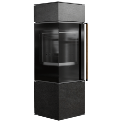 Free-standing stove Modena 135, 7 kW, left, black thermotec