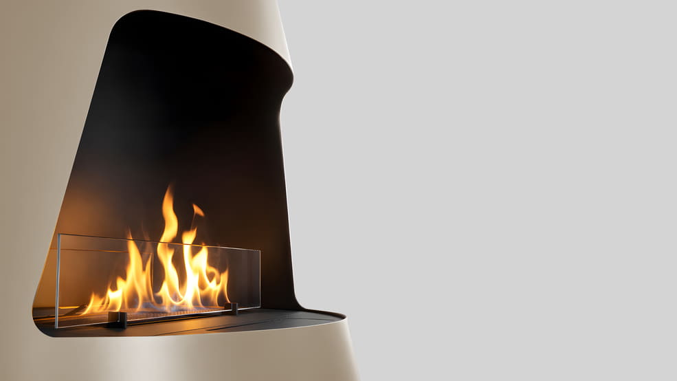 Automatic bio-fireplace 2x2P, bottom 750 mm, Muscle-beige color