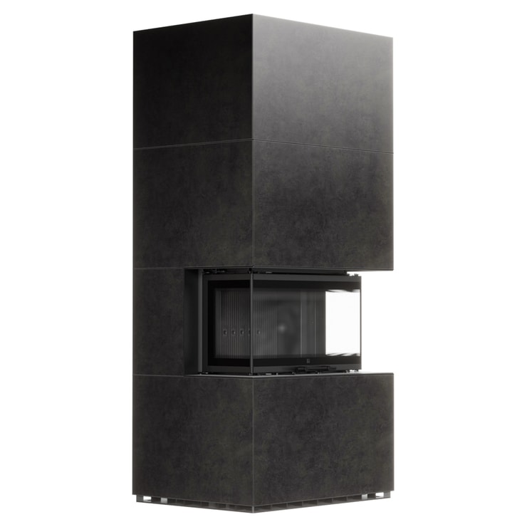 Luftkamin MILANO/680/280 Fokos Grafite schwarz termotec