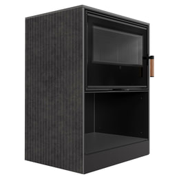 Freistehender Kaminofen FORLI/70, Black Thermotec, aus Fokos Grafite Sinterquarz