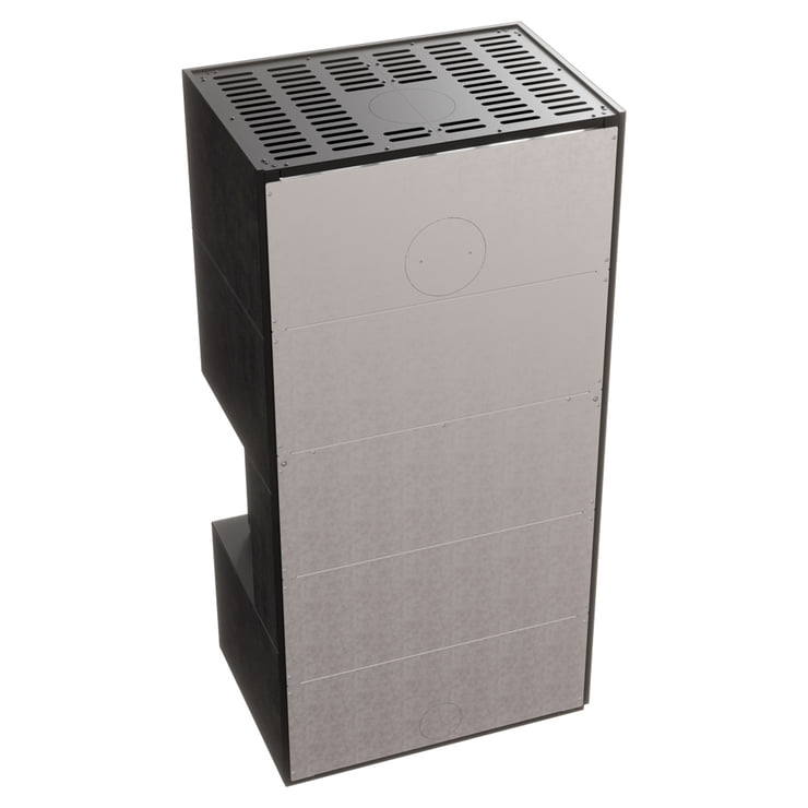 Luftkamin MILANO/800/400 Fokos Grafite schwarz termotec