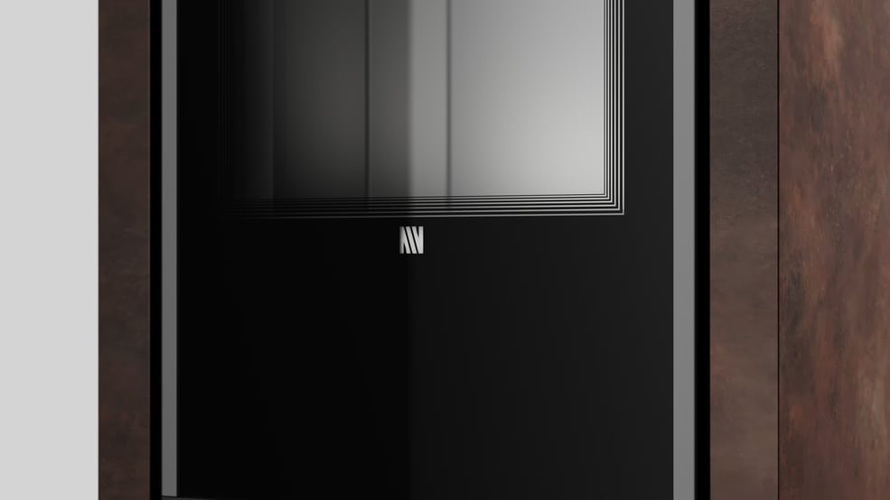 Automatischer Bioethanol-Kamin in Ossido Bruno Sinterquarz