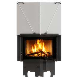 Balstil Milano 480x480 – Linksseitiger Eckkamin mit Klapptüren, weiße Verkleidung