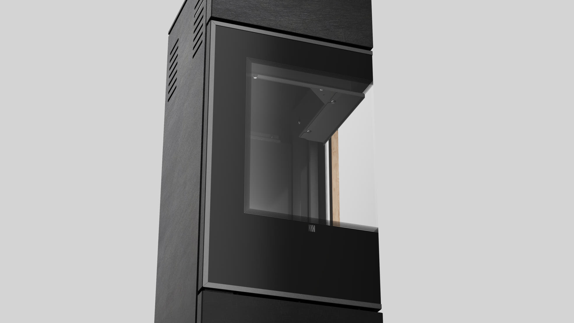 MODENA 135 Automatic Biofireplace with Seta Liquorice Sintered Quartz