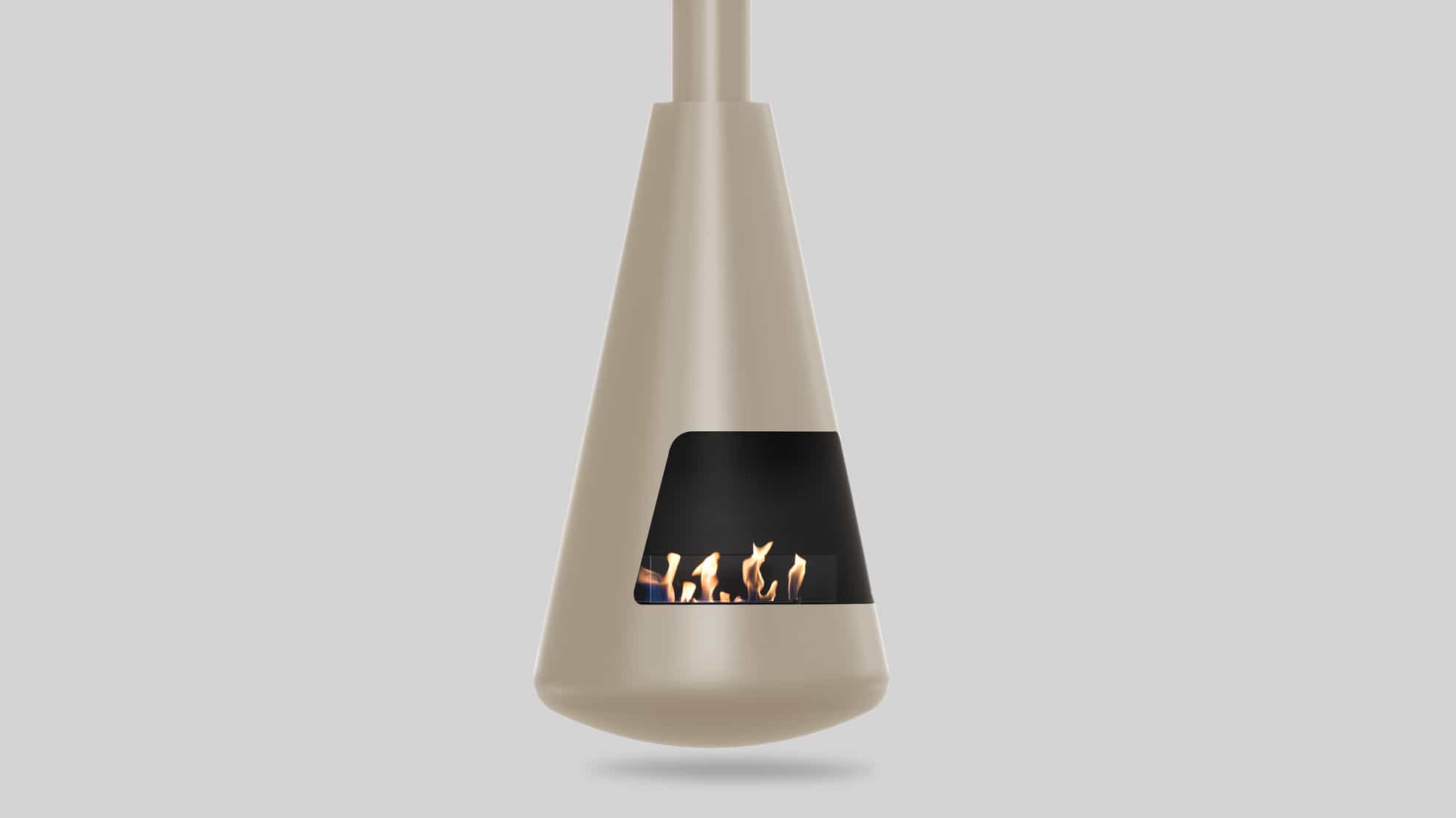 Automatic bio-fireplace 2x2P, bottom 750 mm, Muscle-beige color