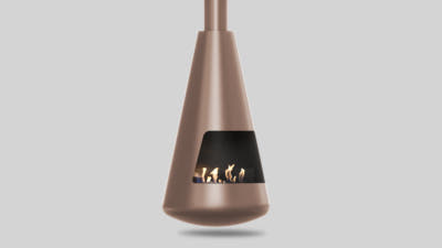 Automatic bio-fireplace 2x2P, bottom 750; color Rossegold