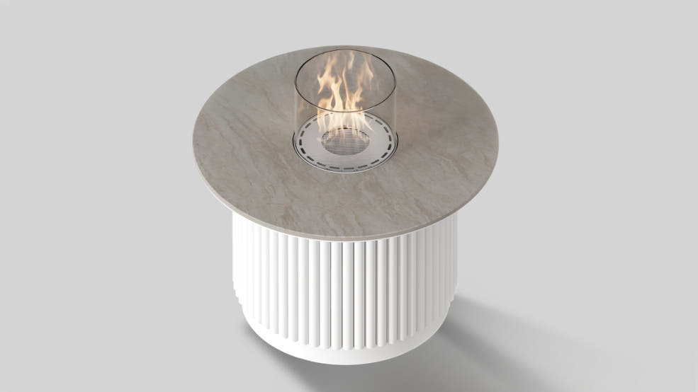 Stolik rurowy 400 kolor bianco w spieku Taj Mahal; z biopojemnikiem