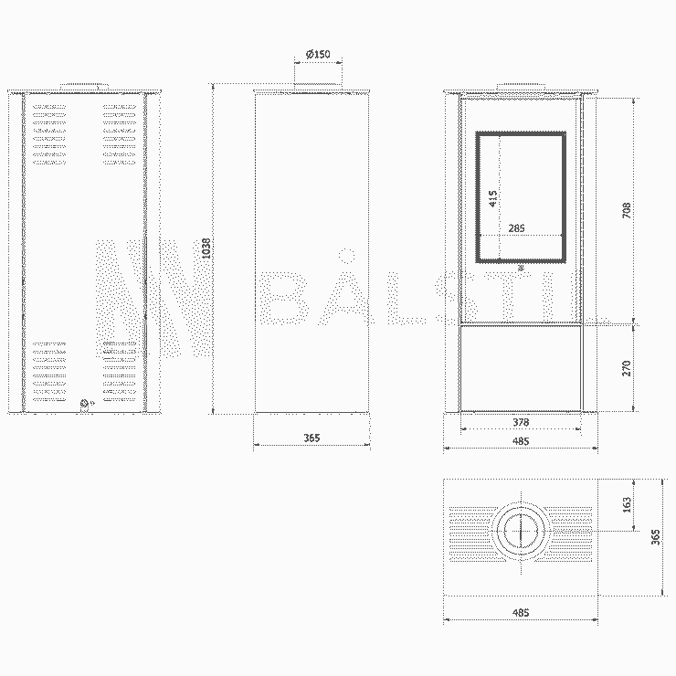 AKNA freistehender Gaskamin