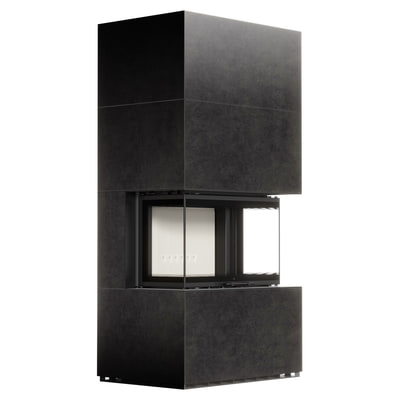 MILANO 800/400 Air Fireplace in Fokos Grafite Sintered Quartz