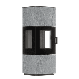 Freistehender Stahl-Kaminofen AXAM aus Speckstein