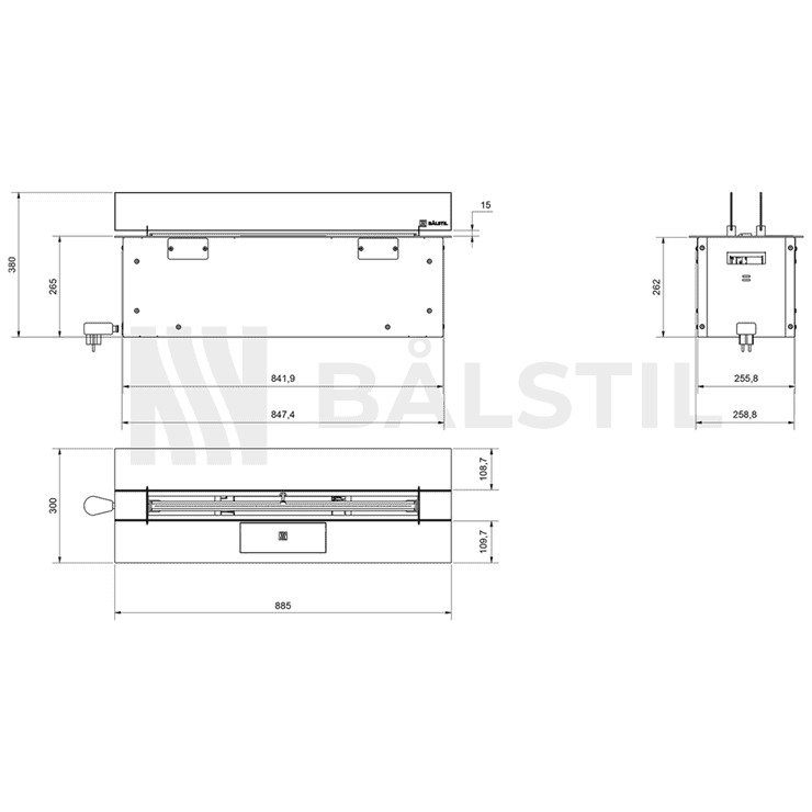 Automatischer Bioethanol-Brenneinsatz mit 700 mm Brennerlänge