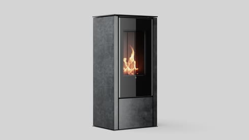 Automatischer Bio-Kamin mit Fokos Grafite Sinterquarz