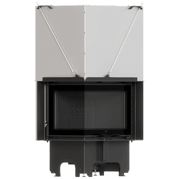 Balstil Milano 610x430 – Linksseitiger Eckkamin mit Klapptüren, schwarze Verkleidung