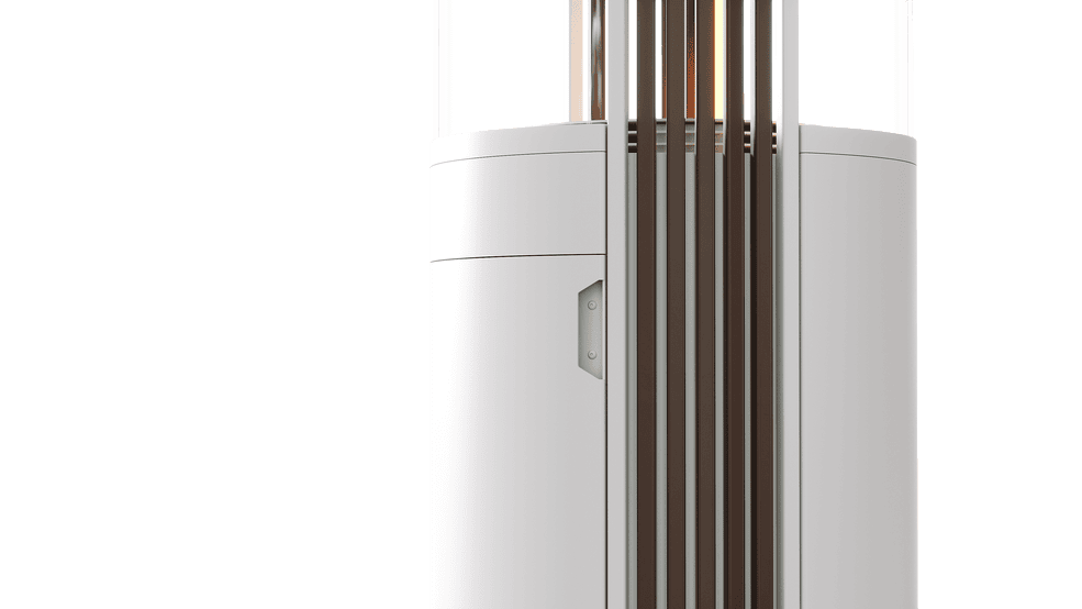 BS SIGARO v2 white body, marrone accessories (RAL 4601)