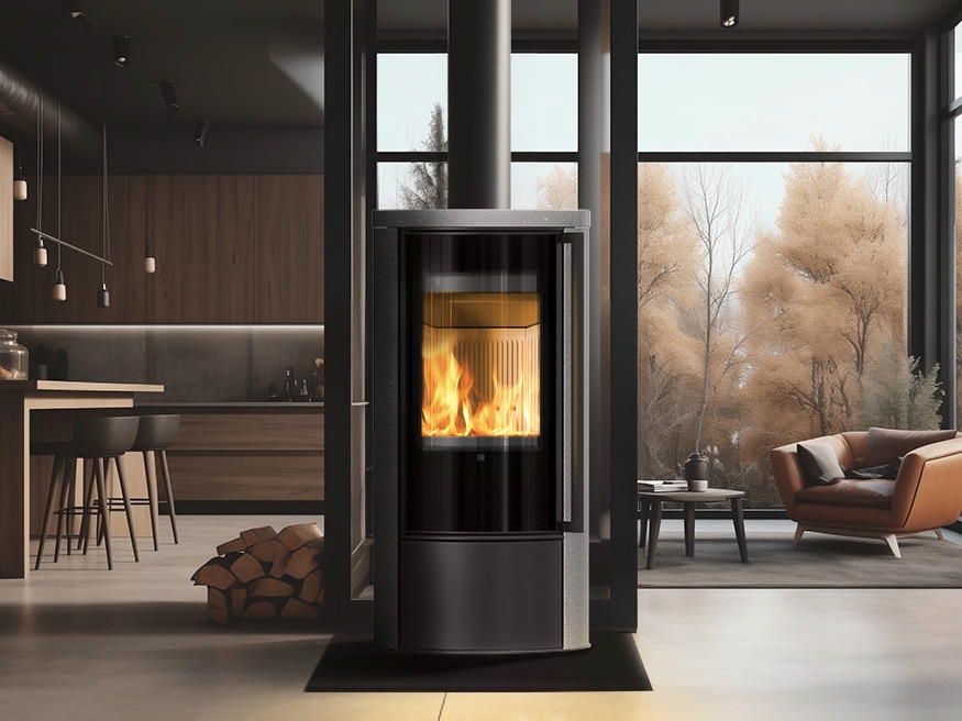 Freistehender ULV-Ofen aus Stahl