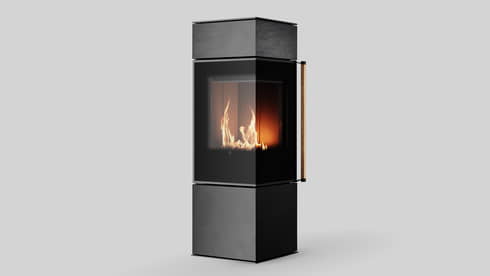MODENA 135 Automatischer Bio-Kamin mit Seta Liquorice Sinterquarz