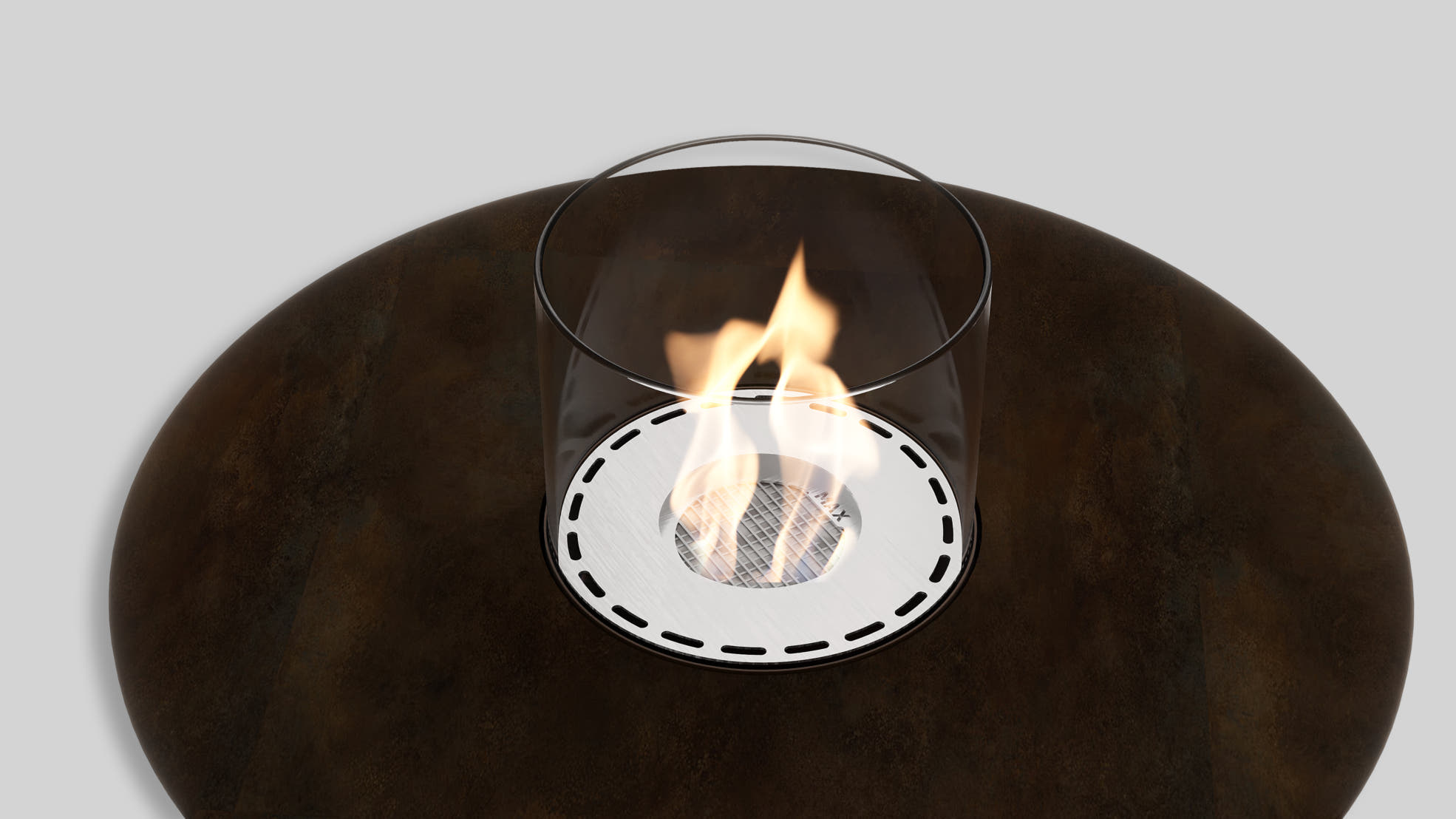 Stolik rurowy 1100 Slim kolor marone 4601 w spieku Ossido Bruno; z biopojemnikiem