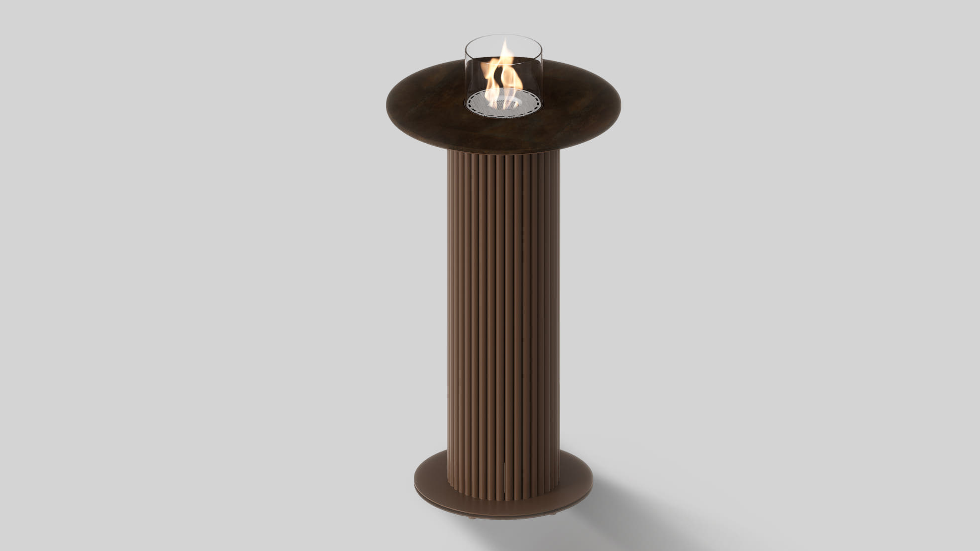 Stolik rurowy 1100 Slim kolor marone 4601 w spieku Ossido Bruno; z biopojemnikiem