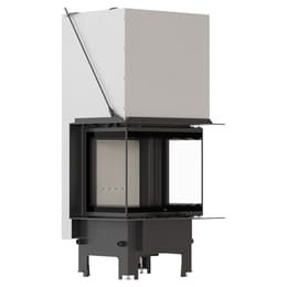 Balstil Milano 600x400 – Dreiseitiger Kamin mit Klapptüren, weiße Verkleidung