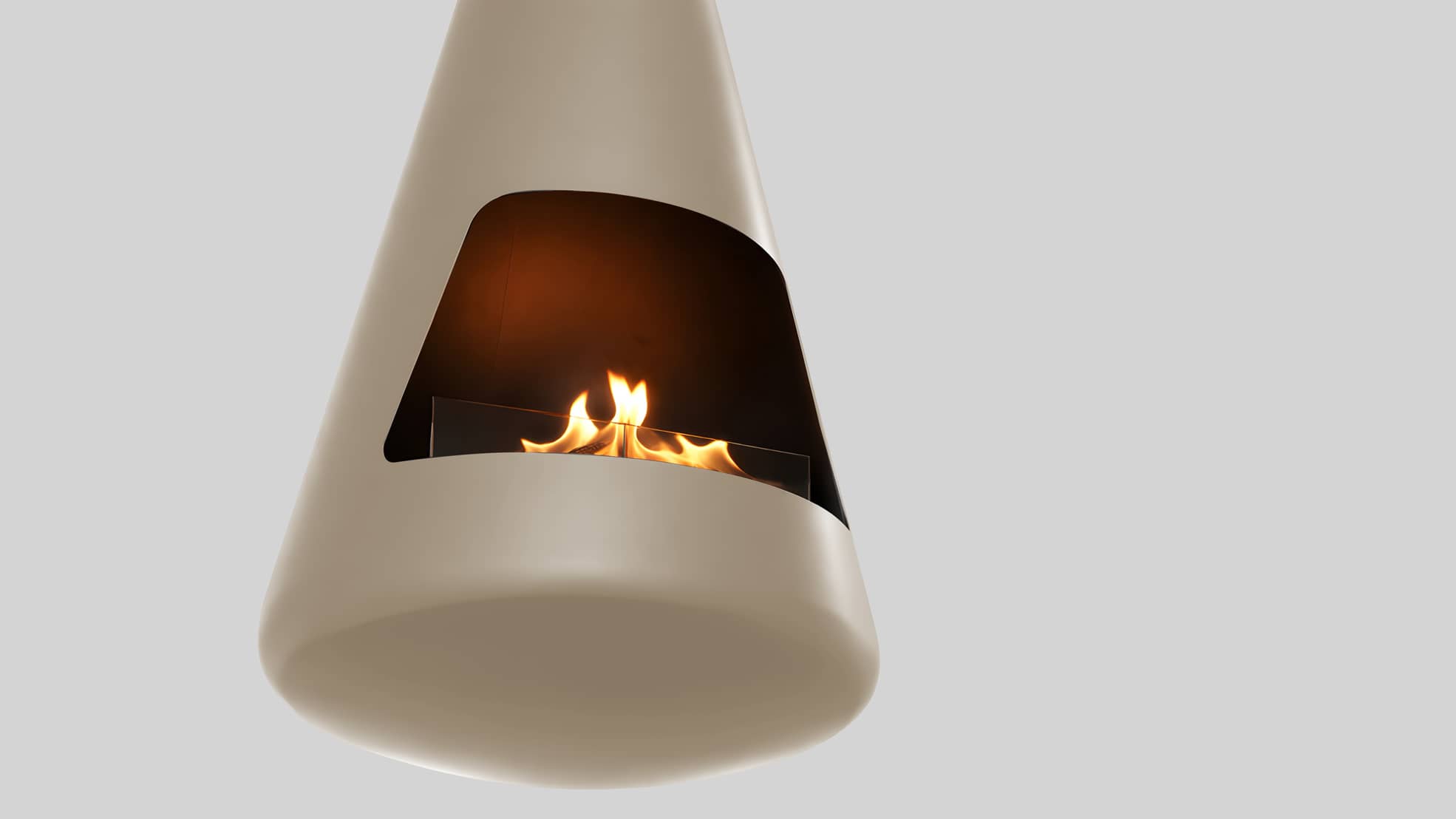 Automatic bio-fireplace 2x2P, bottom 750 mm, Muscle-beige color