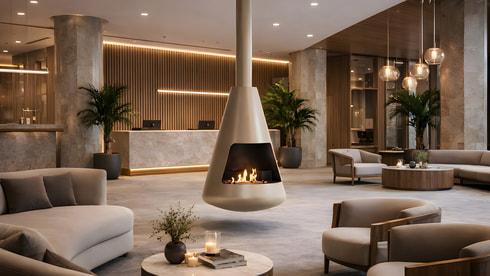 Automatic bio-fireplace 2x2P, bottom 750 mm, Muscle-beige color