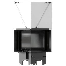 Balstil Milano 480x480 – Linksseitiger Eckkamin mit Klapptüren, schwarze Verkleidung