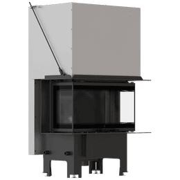 Balstil Milano 680x280 – Dreiseitiger Kamin mit Klapptüren, schwarze Verkleidung