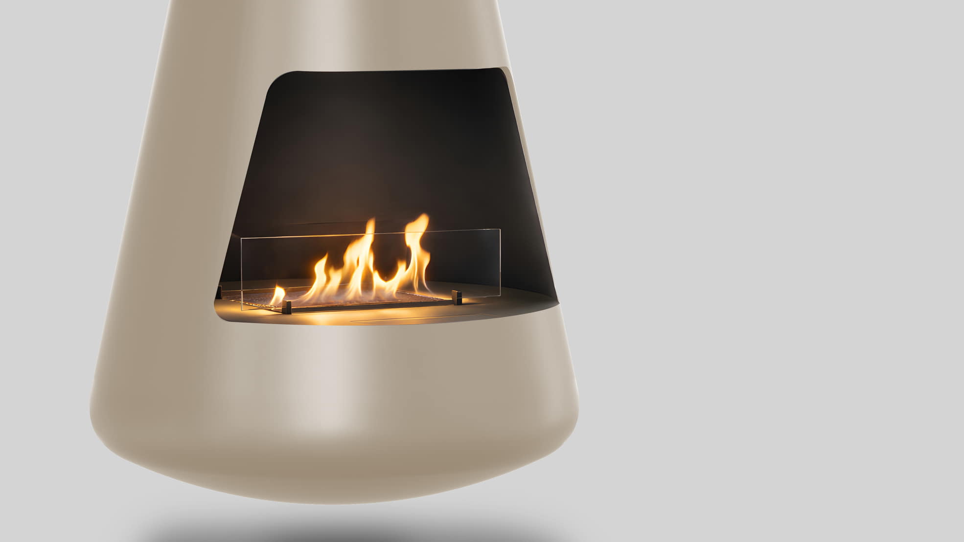 Automatic bio-fireplace 2x2P, bottom 750 mm, Muscle-beige color