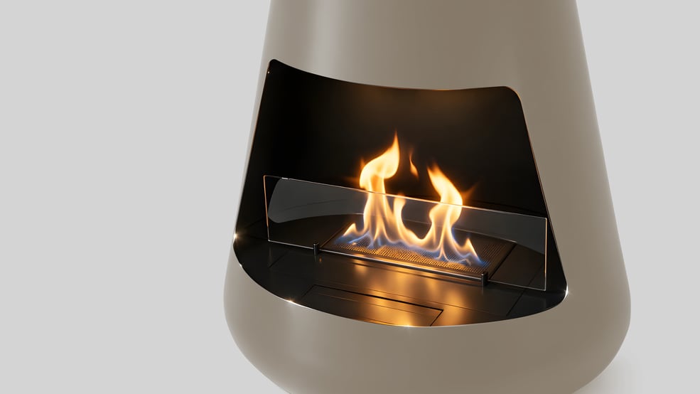 Automatic bio-fireplace 2x2P, bottom 750 mm, Muscle-beige color