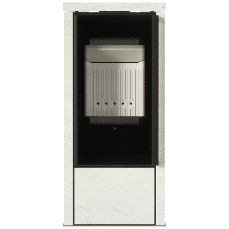 Freistehender Stahlofen AKNA in Ivory Glow Stone