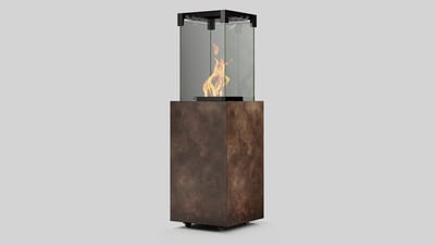 FALO Gas Patio Heater in Ossido Bruno Sintered Quartz
