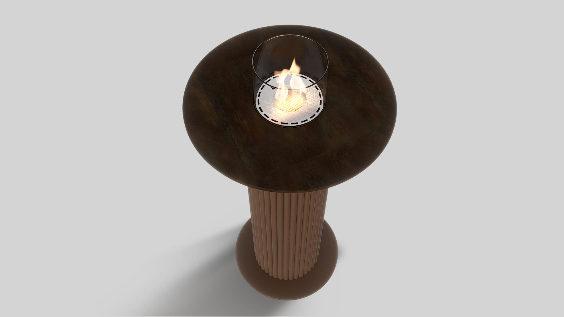 Stolik rurowy 1100 Slim kolor marone 4601 w spieku Ossido Bruno; z biopojemnikiem